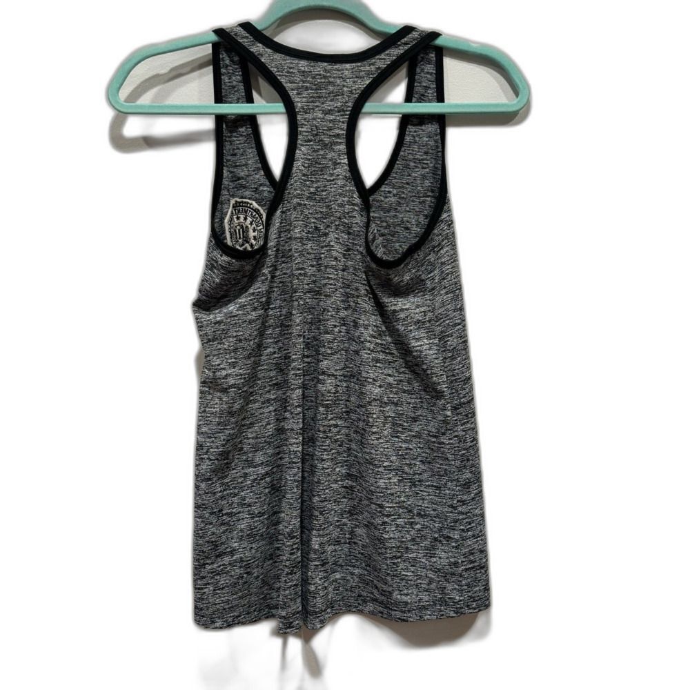 FBI Embroidered Tank Top Blouse Gray Loose Flowy Fit Sleeveless Woman sz Small - Picture 5 of 6